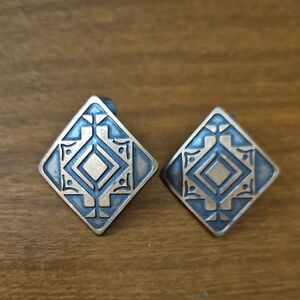 Vintage Copper Southwestern Clip Earrings